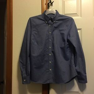 Lands End Boys’ Blue Button Down Shirt Size Sm 6-8